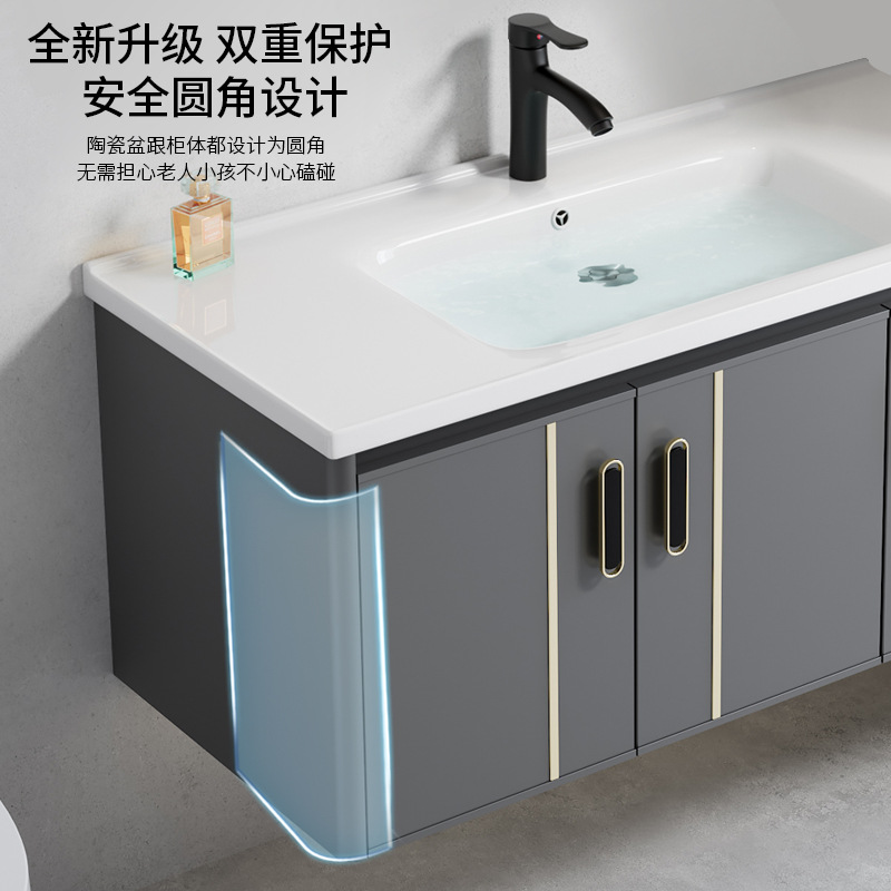 gabinete de baño de aluminio de 40cm de ancho espacio combinado lavabo de baño ultra estrecho lavabo largo lavabo pequeño lavabo de casa