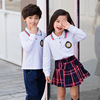 new pattern pupil school uniform Long sleeve kindergarten Park service Class clothes white Long sleeve spring and autumn school uniform Internal lap British style