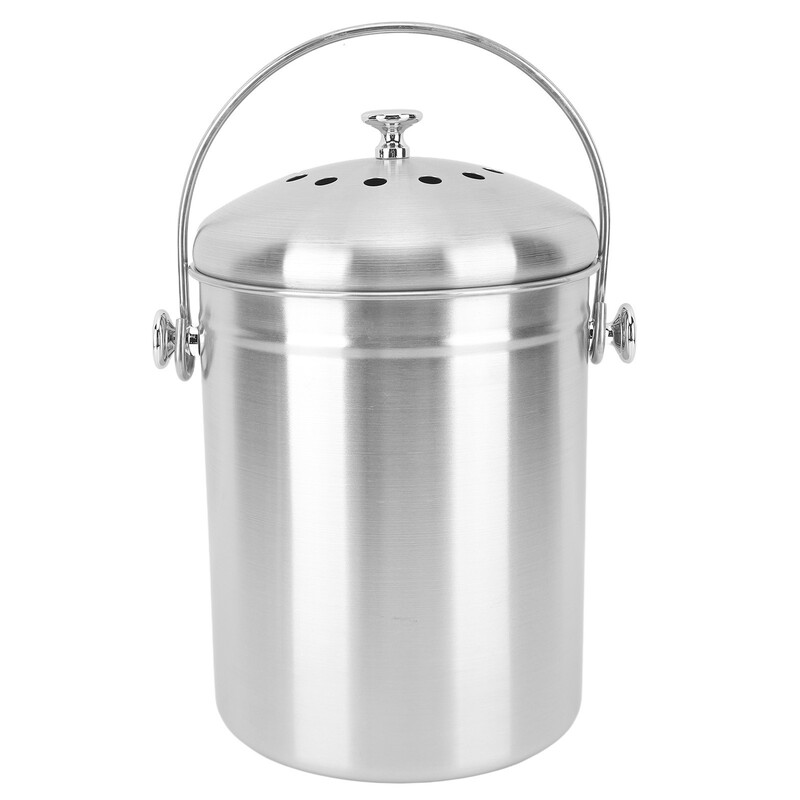 Stainless steel odor filter trash can stainless steel food recycling bucket with deodorant layer moisture-proof bucket water bucket