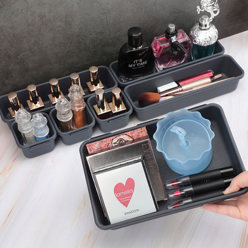 Drawer-Type Storage Box Plastic Multi-Functional Cosmetics Organizer with Free Combination Compartments for Cosmetics and Kitchen Storage Drawer-Type Storage Box Plastic Multi-Functional Cosmetics Organizer with Free Combination Compartments for Cosmetics and Kitchen Storage