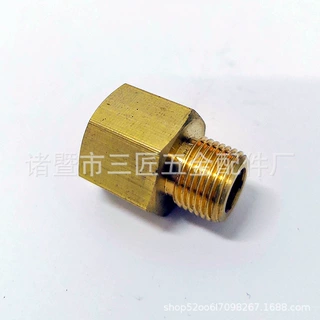 铜内外丝过渡接头 M10x1转G1/4-19LH倒牙/左牙公制转英制转接头