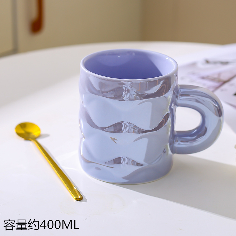 Tazas de alta belleza y lujo ligero tazas de oficina doméstica amigas copas de regalo de mano tazas de perlas de cerámica tazas de agua de estudiantes