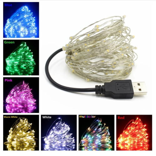 跨境灯串USB铜线灯串防水灯串5v灯串星星灯串网红装饰灯圣诞灯串