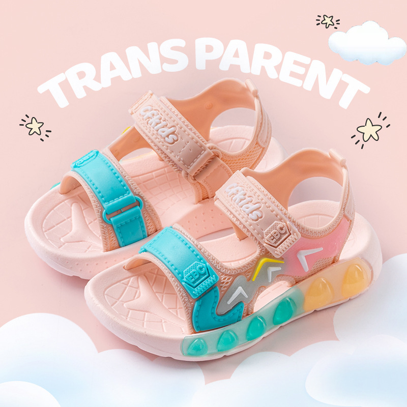 Children's Sandals 2025 New Summer Non-slip Soft Sole Girls Large Children's Velcro Children's Shoes Baby Beach Sandals