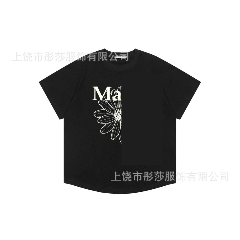 2025 新ゴールドハイシルバー同スタイルマルディ半袖デイジー Tシャツダックスフントカップル多用途トップ女性ルーズ|undefined