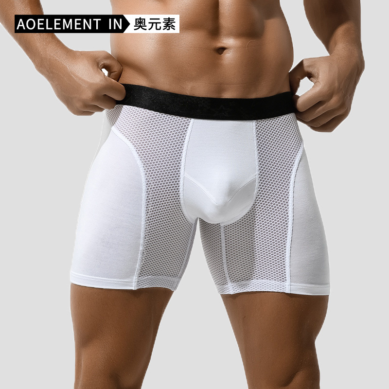 Elementos austriacos calzoncillos deportivos largos para hombres calzoncillos boxer piernas antidesgaste corriendo pantalones cortos de cuatro esquinas de gran tamaño bragas de entrenamiento