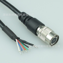 生产工业相机电源触发线HR10A-7P快插航空插头IO线