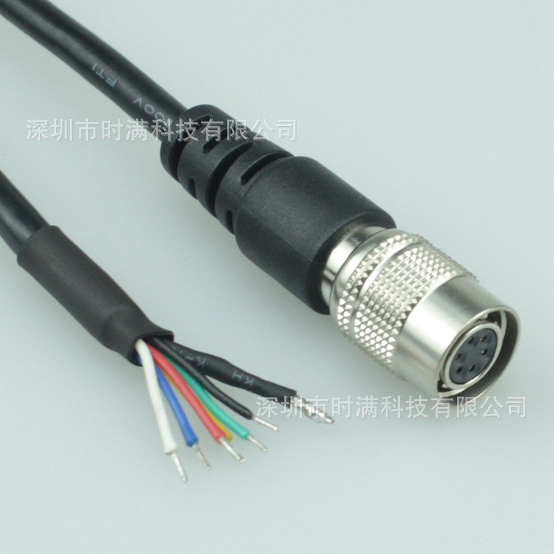 生产工业相机电源触发线HR10A-7P快插航空插头IO线