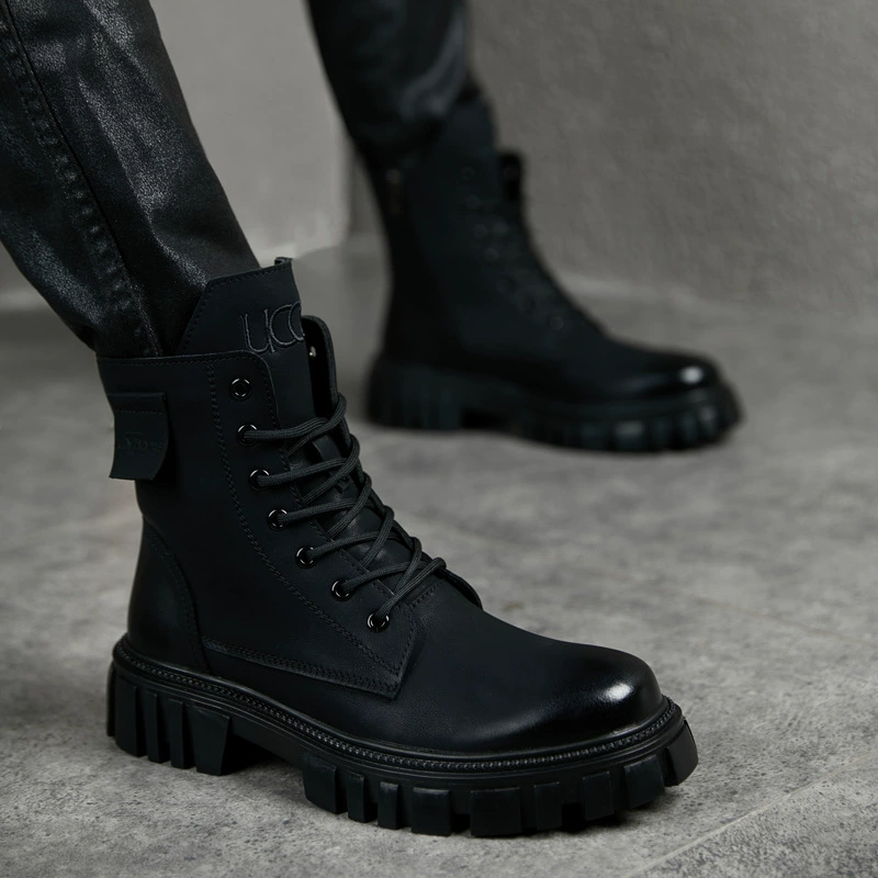 Новый британский стиль Martin сапоги мужской кожаный высокий стиль ретро сапоги усилены внутри