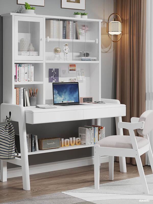 Solid Wood Desk Bookcase Integrated Children's Writing Desk for Primary and Secondary School Students, Home Bedroom Computer Desk Solid Wood Desk Bookcase Integrated Children's Writing Desk for Primary and Secondary School Students, Home Bedroom Computer Desk