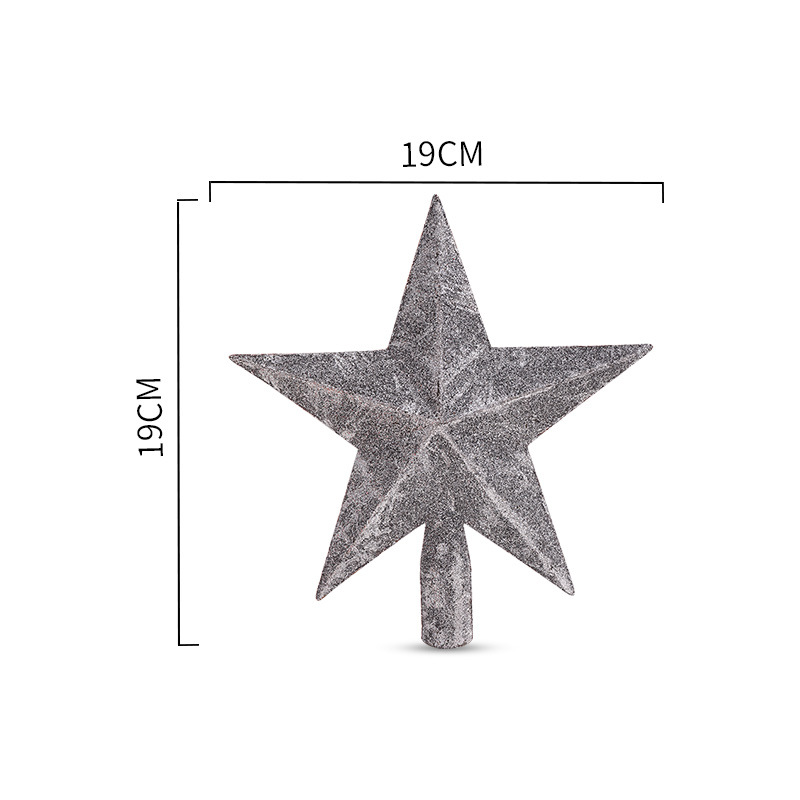 Árbol de Navidad transfronterizo decoraciones estrella superior brillo estrella de cinco puntas accesorios para árboles de Navidad Oro Rosa Navidad estrella superior