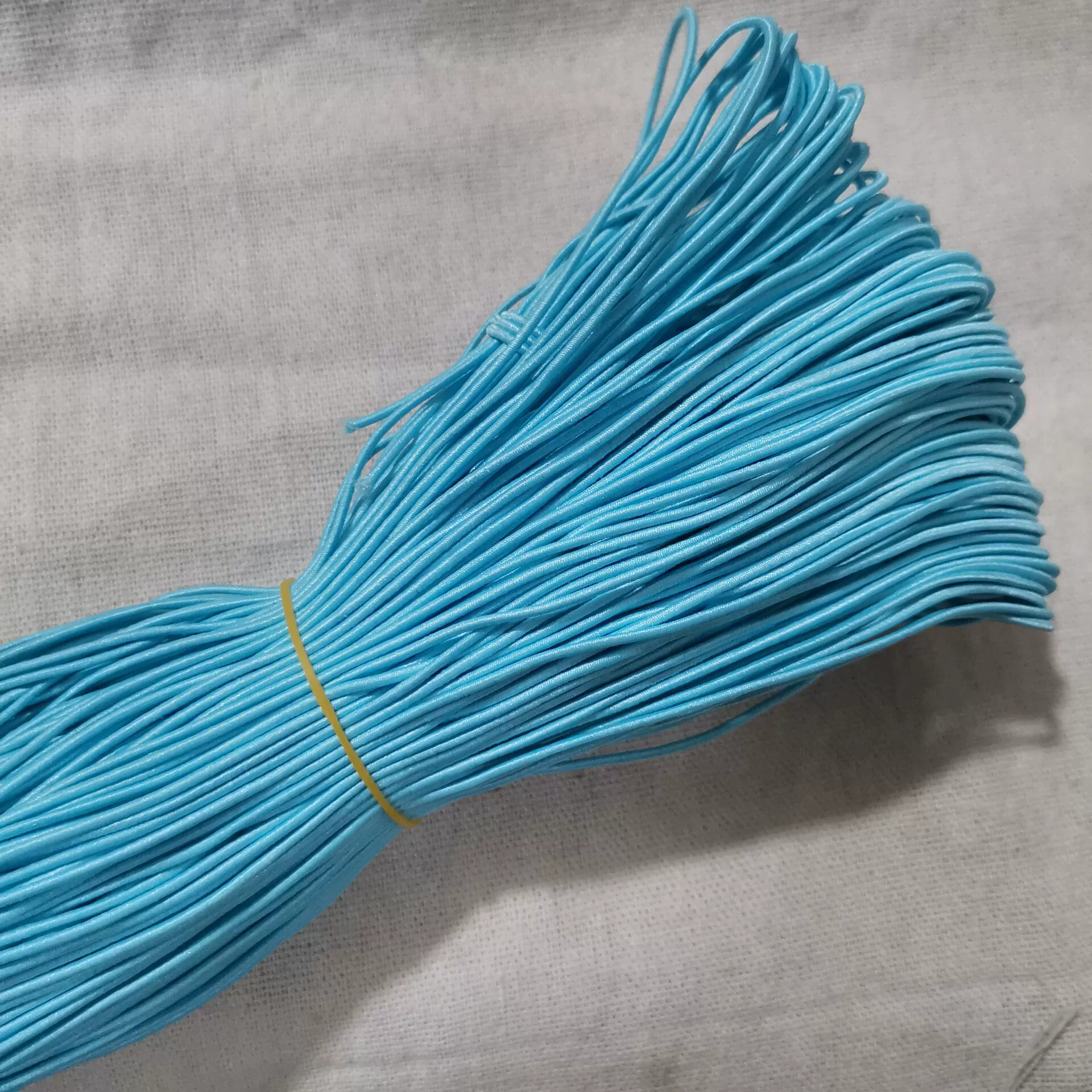 White elastic black beads, hair rope, 1.2mm