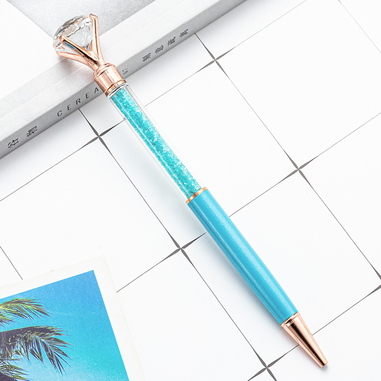 Bolígrafo de diamante de cristal grande con diamantes rotos bolígrafo coreano bonito bolígrafo de regalo de metal para chicas de alto valor