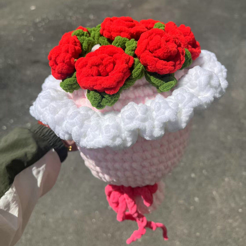 公主向日葵玫瑰手捧花手工编织diy情人节教师同款送女朋友闺蜜款|undefined