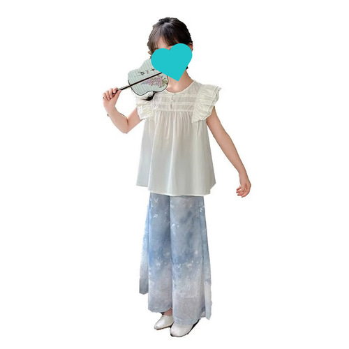 Boys and girls tie-dye gradient summer casual set, children's summer fashion solid color short-sleeve two-piece set, trendy