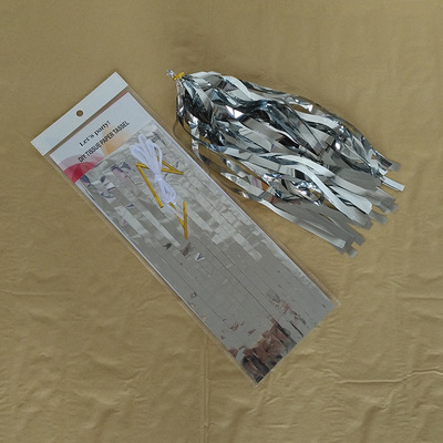 Papel de aluminio globo borla cinta Garland cumpleaños ventana decoración de la boda fiesta Navidad decoración suministros papel borla