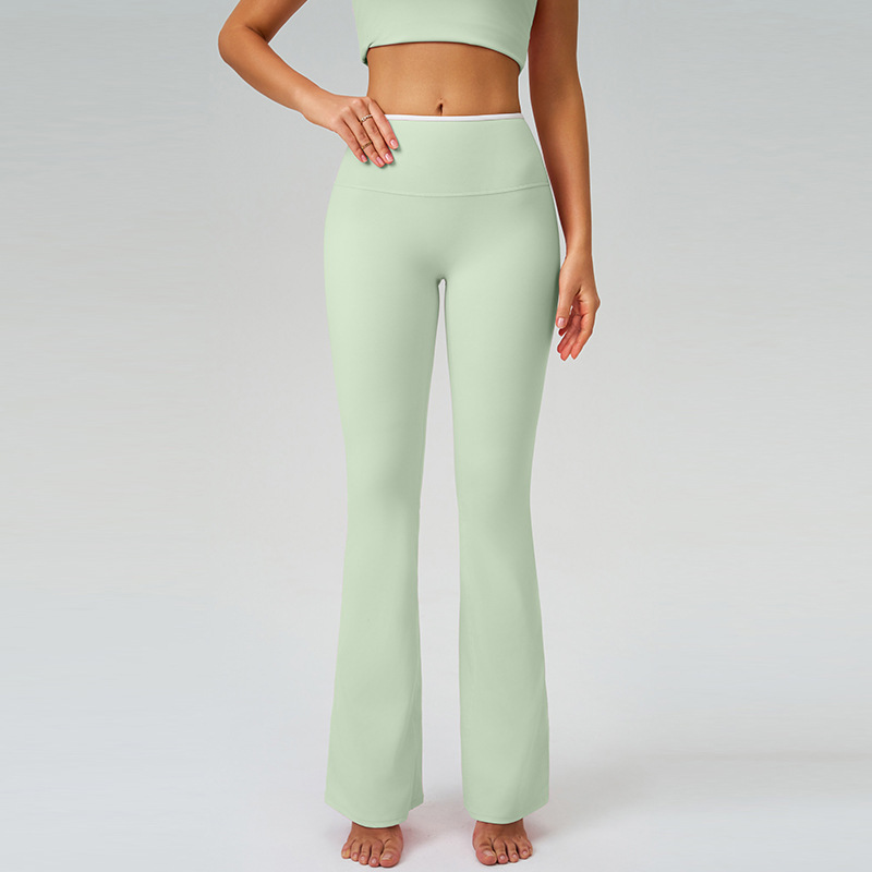 Pantalones deportivos desnudos, pantalones de alta cintura, abdomen rápido y seco, pantalones de piernas largas, pantalones casuales para correr, pantalones de fitness, pantalones de micropantalones 9238