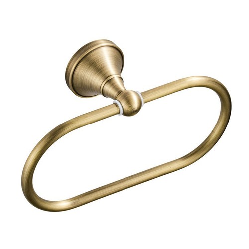 European Brass Antique Towel Ring Carved Base Large Size Bathroom Toilet Retro Wall Hanging Perforated Nail-Free Model