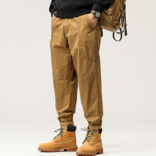 K716 | Plus size men's autumn and winter New pure cotton workwear casual pants men's loose plus size stretch pencil pants