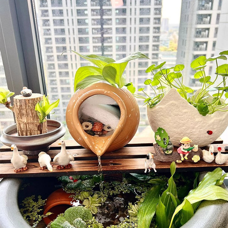 Ecological Tank, Ancient Fish Farming, Pottery Jar, Flowing Water Ornaments, Circulating Water Oxygenation, Filtration, Courtyard Garden Landscaping, Fountain Accessories