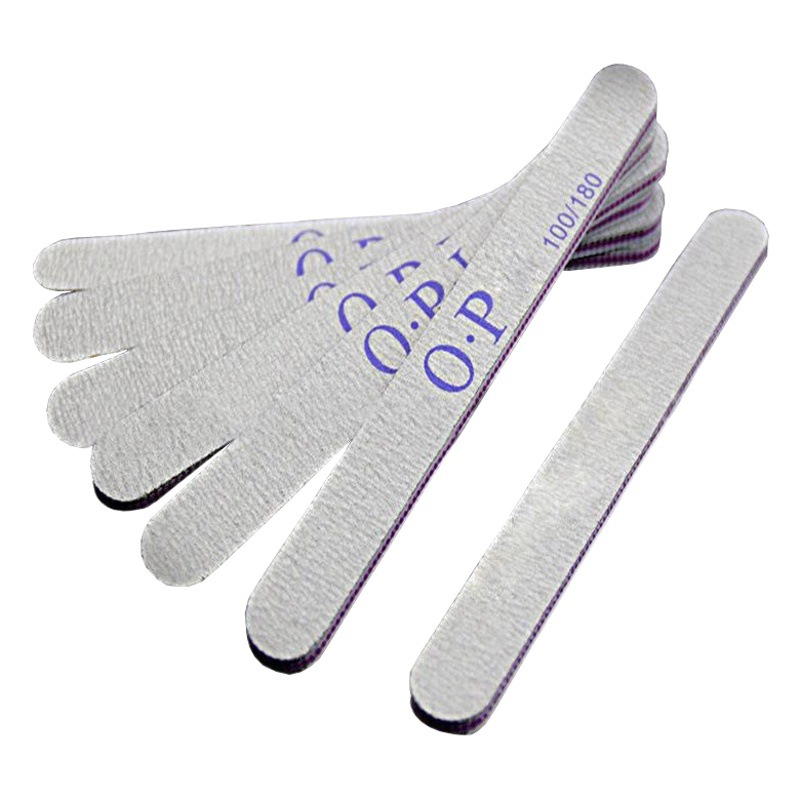 Manicura lima de uñas tira larga recta cabeza redonda conformación frotando molienda tira 100/180 Emery tira Corazón Púrpura dentado logo