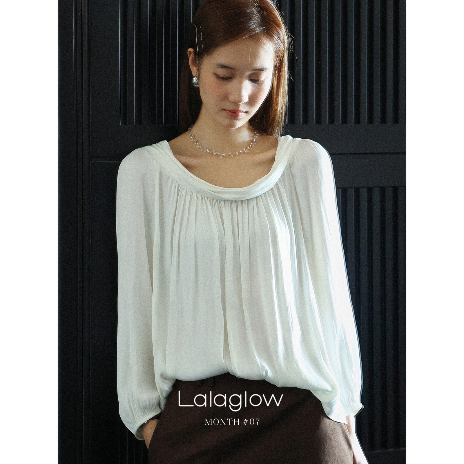 Lalaglow French-style reversible loose-fitting, draping, slimming belted cardigan top for women, 2026 early autumn.