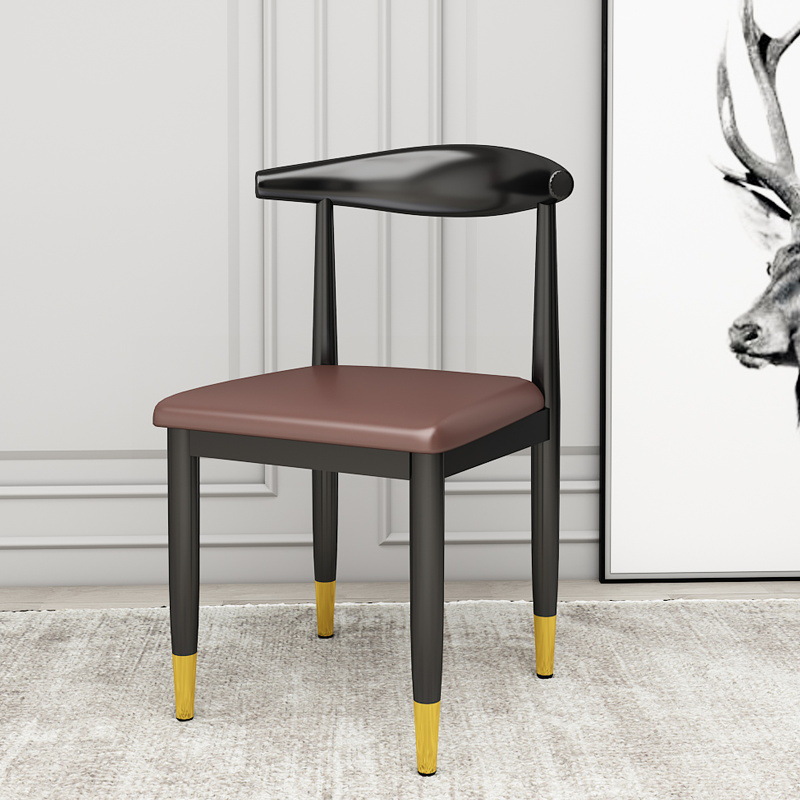 Mesa de comedor silla de lujo ligera silla de cuerno casera respaldo escritorio para aprender maquillaje simple silla de negociación especial de restaurante moderno