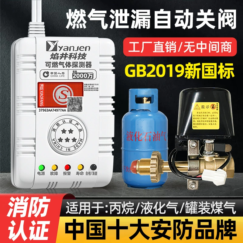 Пламенная газовая сигнализация бытовое питание природный газ сжиженный газ утечка газа сигнализация рычаг автоматический клапан отключения