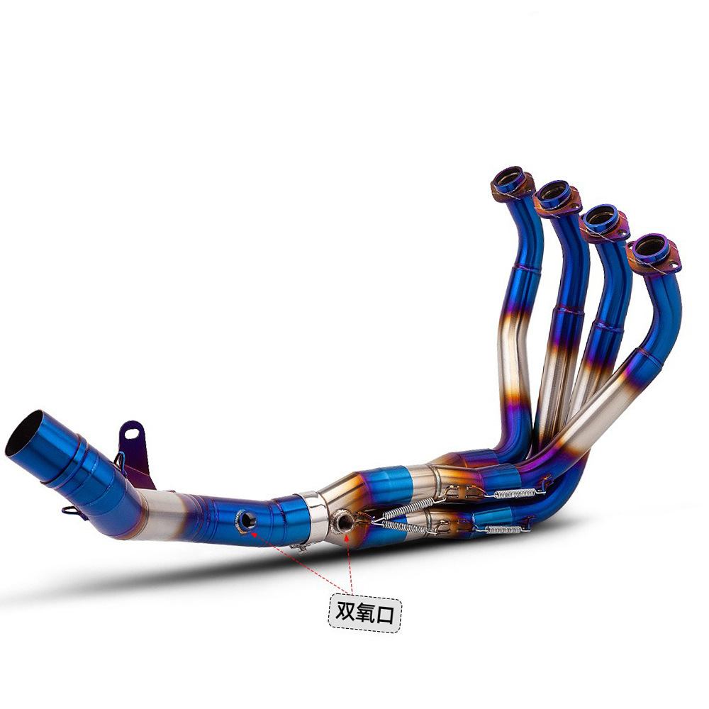 51mm Diameter Kawasaki Z900 Exhaust Pipe Modified Front Section Z900 Se Stainless Steel Blue-Tinted External Exhaust Pipe