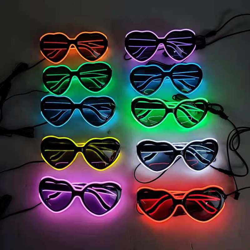 Fiesta de fiesta carnaval baldi apoyos gafas de amor ayuda transfronteriza venta caliente fluorescencia luminosa Halloween