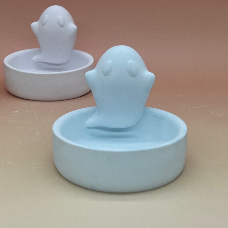跨境万圣节南瓜幽灵香薰石膏蜡烛杯幽灵蜡烛台万圣节幽灵蜡烛杯|undefined