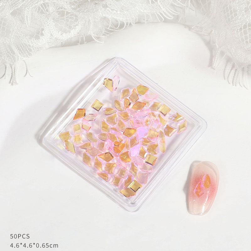 Explosión de accesorios de diamante aurora de manicuras en 2023 nuevo red mezclado medio círculo superbrillante decoración de uñas de piedra