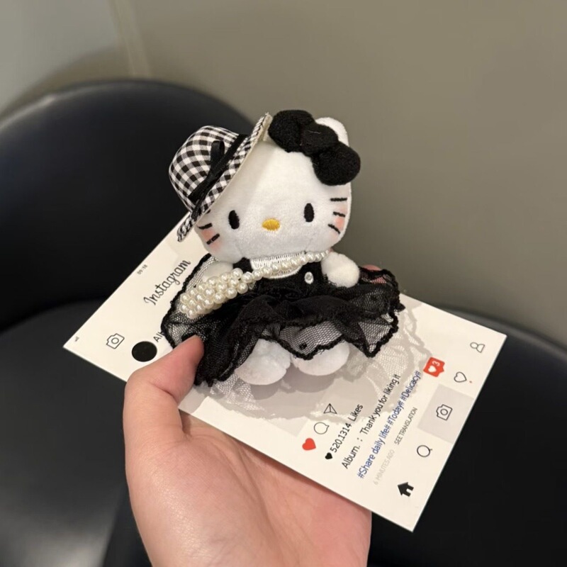 可爱kitty头套钥匙扣新款挂件书包挂饰毛绒包包礼物公仔玩偶|undefined