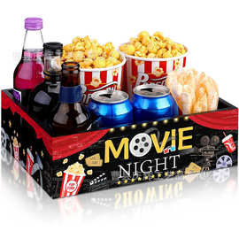 木制收纳盒电影院零食托盘家用零食盘看电视零食糖果托盘爆米花盒