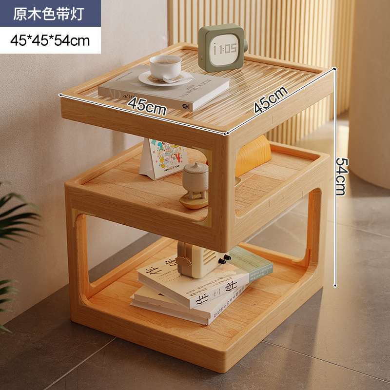 Mesa lateral del sofá, sala de estar, hogar, armario lateral de madera maciza, armario lateral, lujo ligero, casillero de almacenamiento de troncos de alta calidad, mesa de esquina