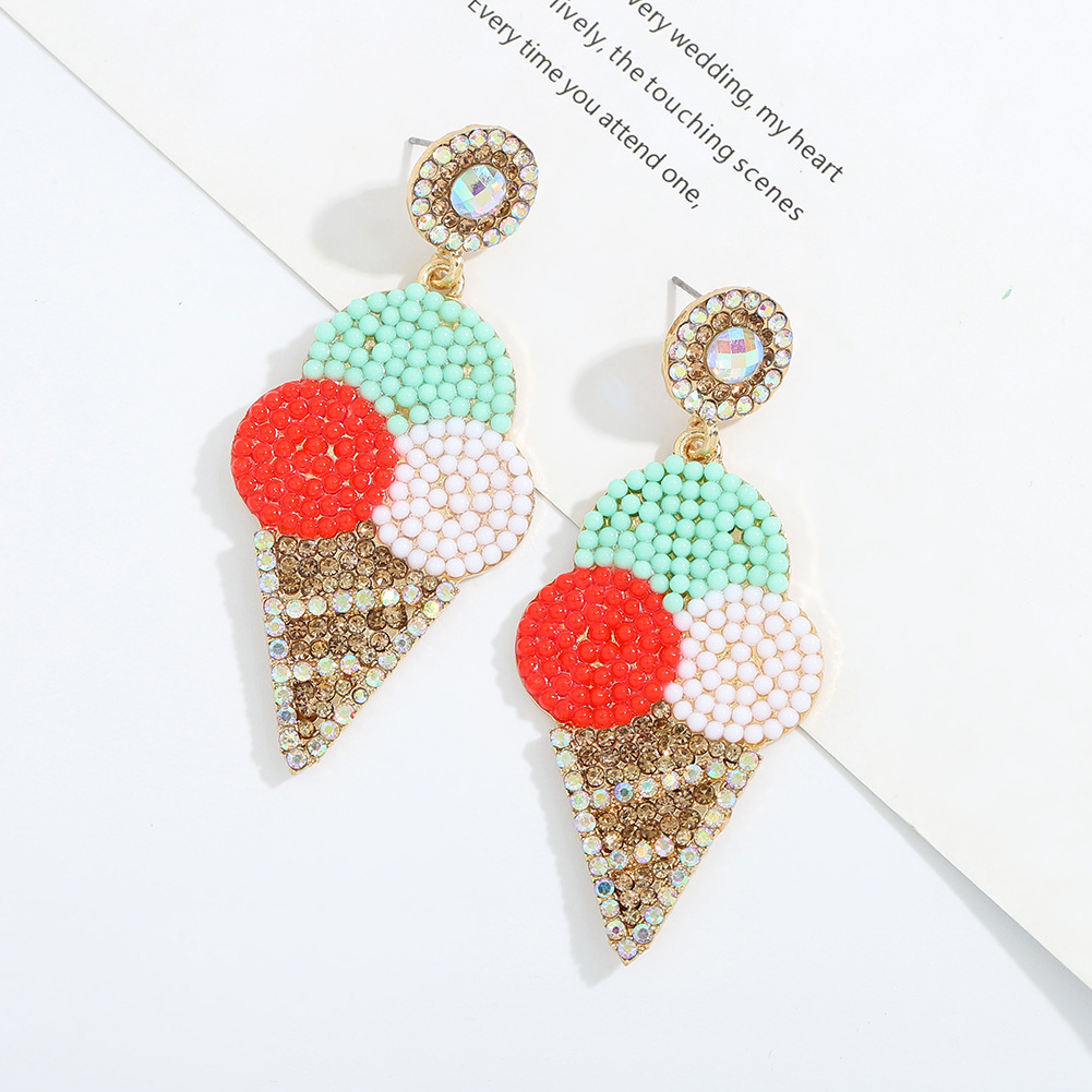 Fashion Diamond Beads Earrings Wholesale display picture 7