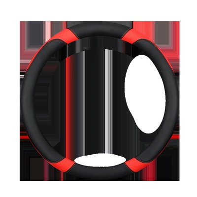 for Suvs, Sedans, and Pickup Trucks — Steering wheel cover - a018-black-red-38cm