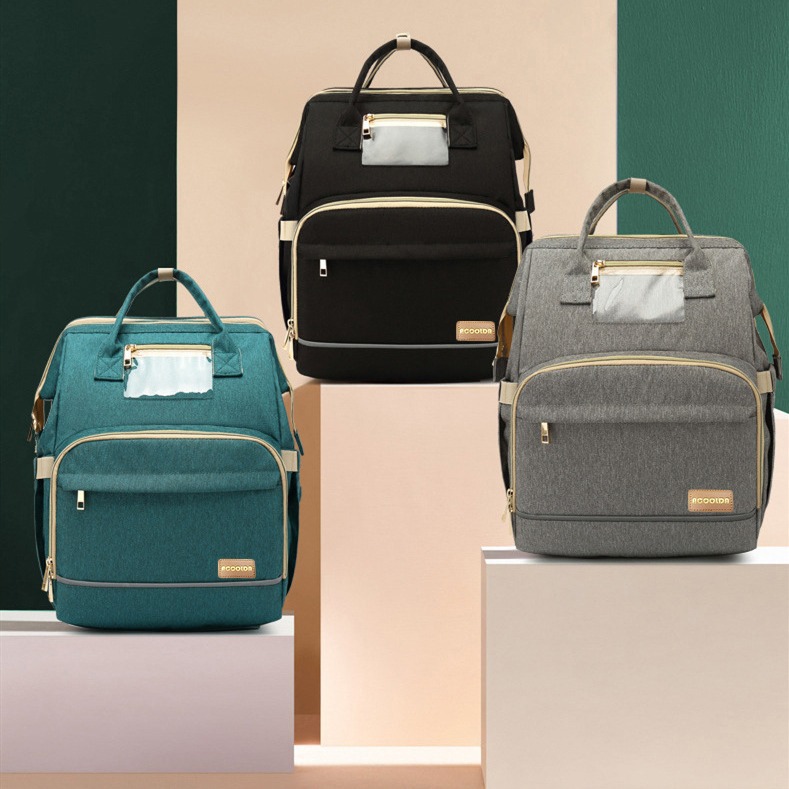 Large-Capacity Multifunctional Folding Crib for Outings, Lightweight Waterproof Mother and Baby Backpack, Baby Bottle