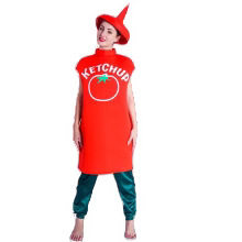 Halloween Funny Adult Men and Women Red Ketchup Jumpsuit cosplay Party Costume Cosplay Suit