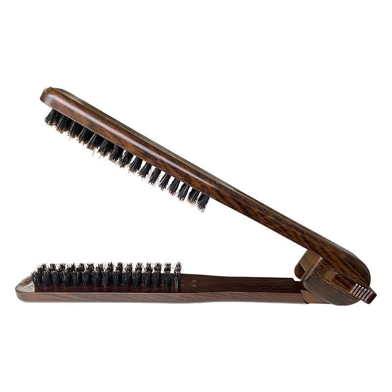 sofá de pelo de cerdo rizado natural plantilla de pelo recto en forma de V peine de pelo suave plegable pein ión