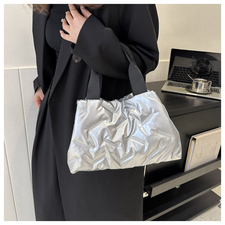 Versatile Women's Shoulder Bag And Handheld Tote In Cotton Fabric_voghion.com