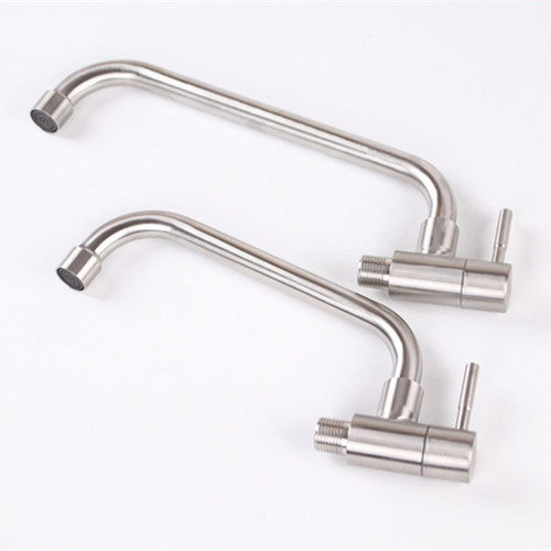 304 stainless steel in-wall single cold water faucet kitchen balcony laundry pool 360 degree rotating faucet horizontal