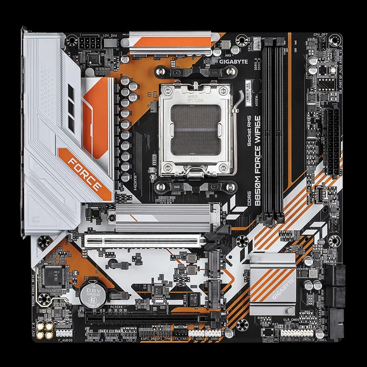 Материнская плата настольного компьютера Gigabyte B850M FORCE WIFI6E Warhawk подходит для поддержки процессоров AM5