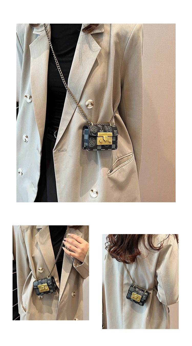 Nicho de moda mini cadena bolso de mujer 2026 nuevo bolso cuadrado simple diario bolso de tela de mujer