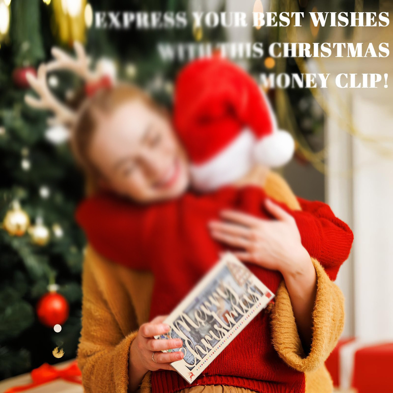 クリスマスマネークリップ現金ギフト木製現金封筒財布クリスマスDIYマネークリップパーティーお金の装飾|undefined