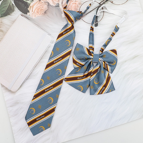 JK small collar with flower girl student summer bow tie Japanese style DK college style graduation free shirt couple decoration