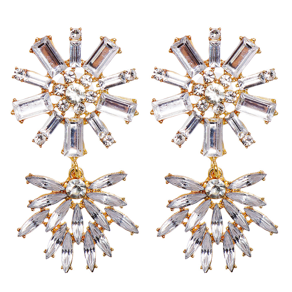 new geometric flower hollow diamond earrings pendant earrings personality bohemian ear jewelrypicture6