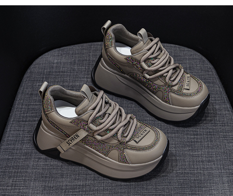 Giày sneaker nữ đế dày phong cách Forrest Gump xuân 2026 — M2927-1 màu mơ nhung lót lông, M2927-1 plus nhung màu xám, M2927-1 plus nhung kaki, M2927 màu khaki đơn chi tiết 21