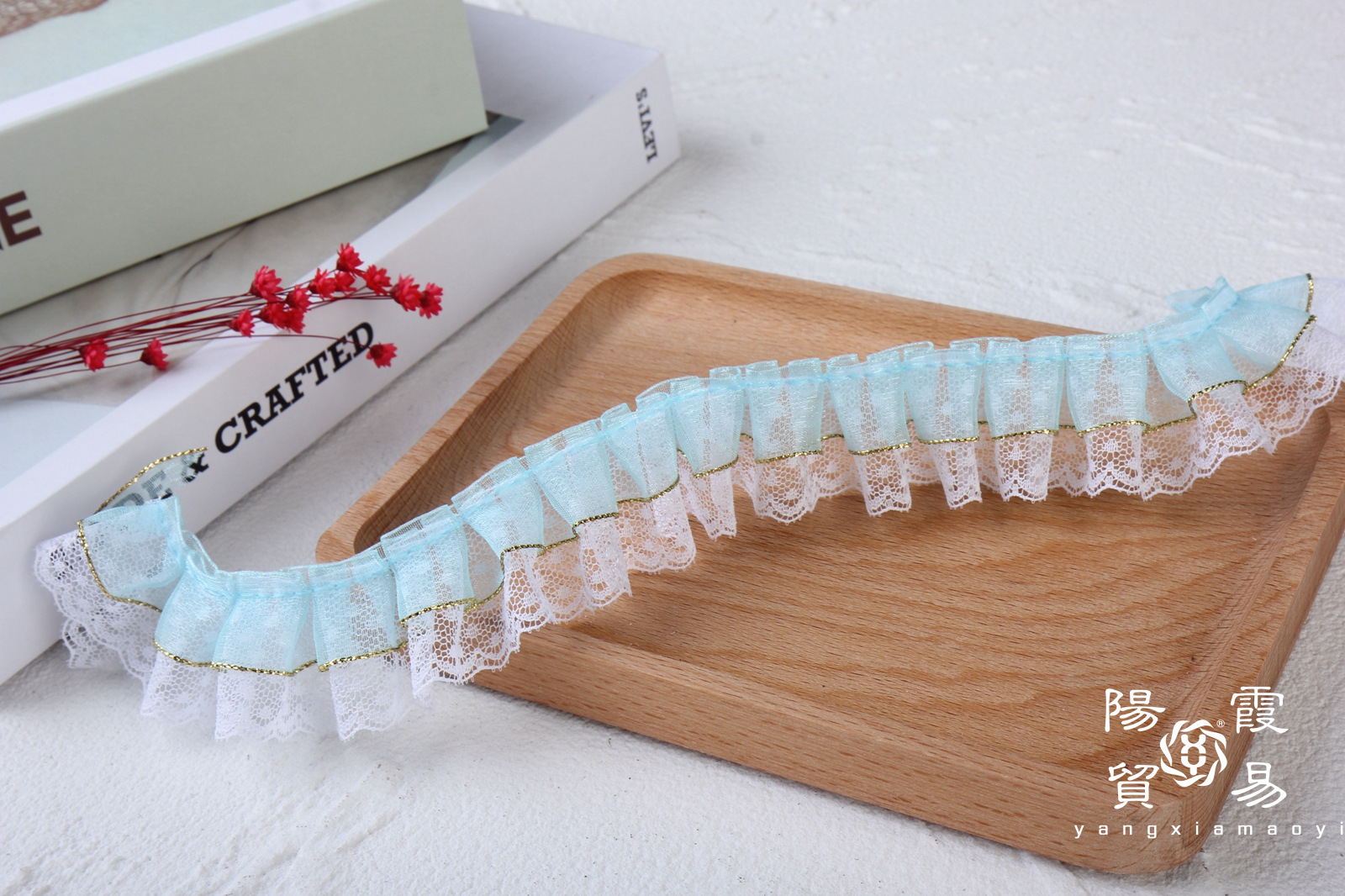 現物3.5cm金辺雪紗波点レース玩具家紡織バッグ工芸アクセサリースカート割引レース