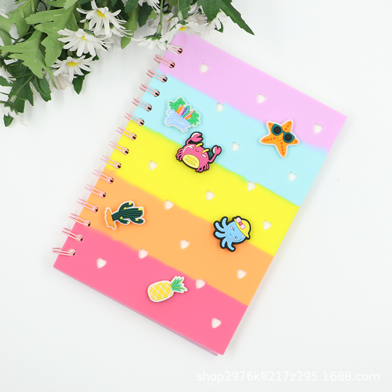 Cartoon creativo transfronterizo mar suave silicona cuaderno lindo diy cuaderno de notas portátil estudiante